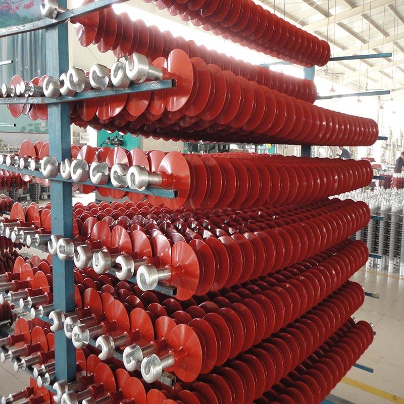 Composite insulators — finished units in the workshop
